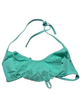 Arizona Jean Co Mint Green Laser Cut Bikini Top Size Small Flounce Padded Swm